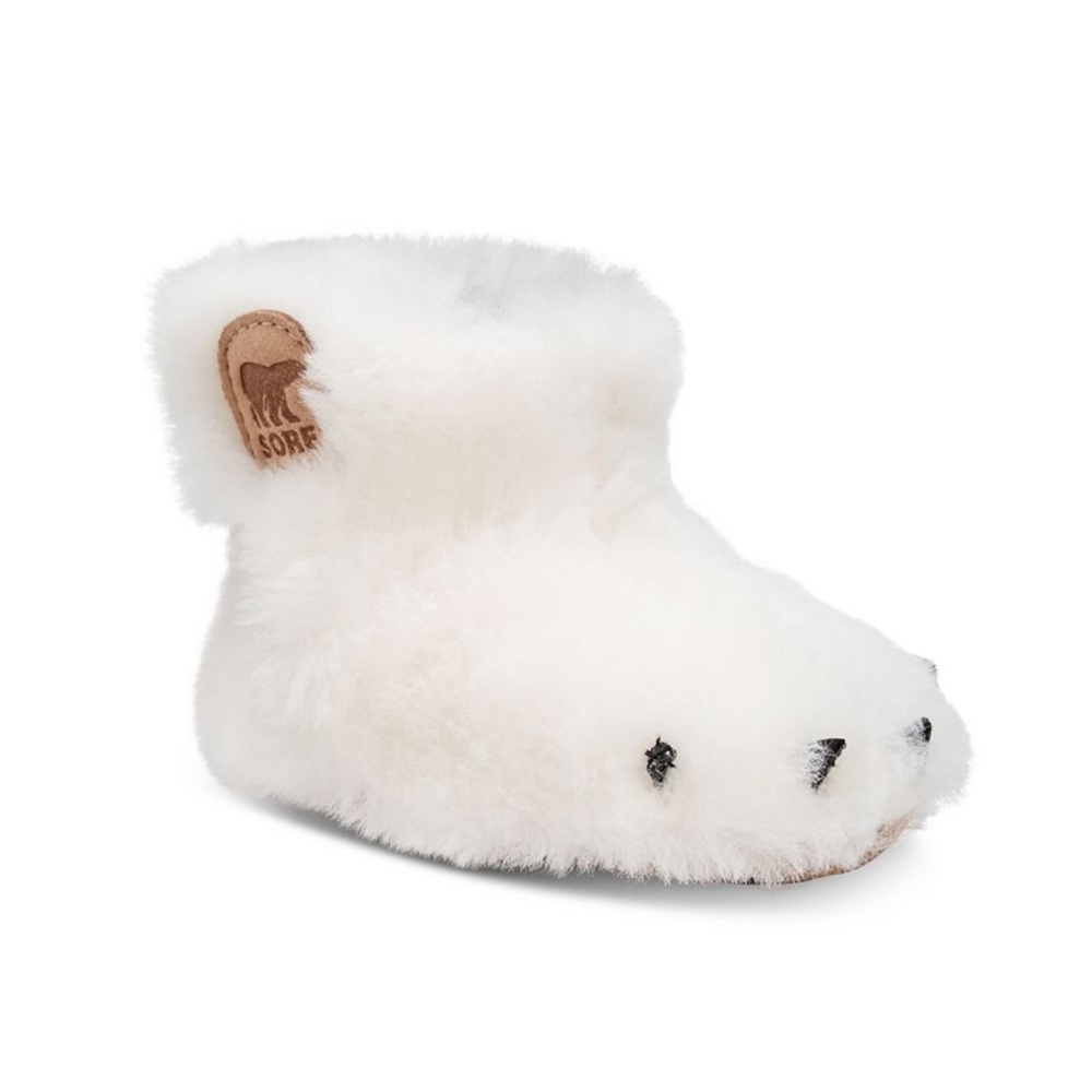 Sorel | infant toddler Bear Paw white slippers booties shoe size 4 like new